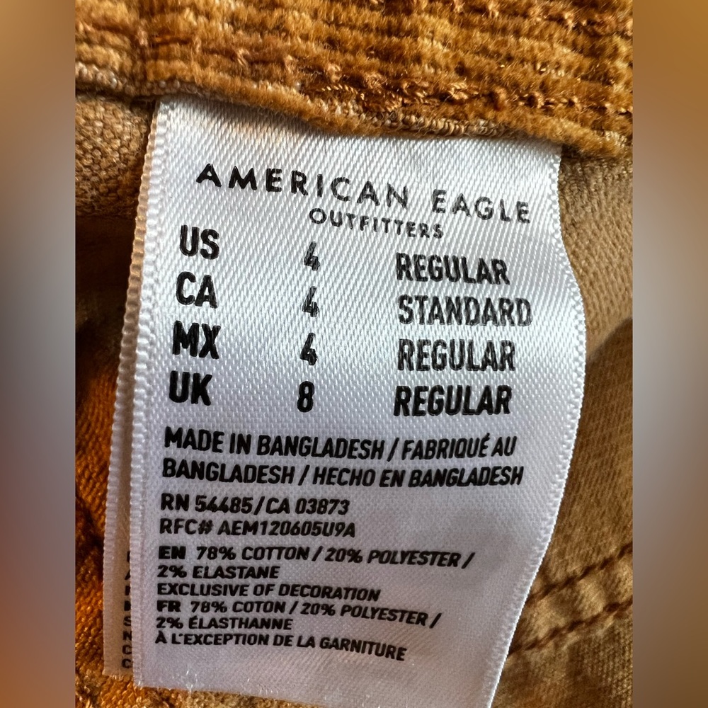 American Eagle High-Rise A-Line Corduroy Skirt in a Warm Spice Color, Size 4 - Picture 6 of 7